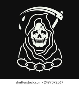 Traditional grim reaper tattoo design