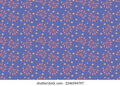 Traditional hand drawn floral pattern. Seamless design for wallpaper, wrapping paper, background, fabric. Vector seamless pattern with decorative flowers. Asian art style vector illustration.