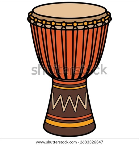 Traditional hand drum percussion vector graphic isolated