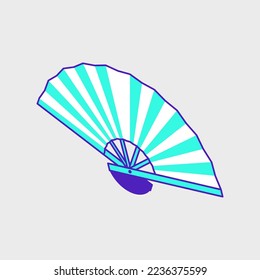 Traditional hand fan isometric vector icon illustration