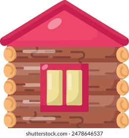 Traditional handcrafted log building concept Rare Old Timbered drying barn vector color icon design, timber and lumber Symbol, forest Deforestation products Sign,mill yard woodland stock illustration