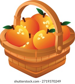 Cesta de fruta tradicional hecha a mano objeto