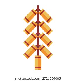 Traditional hanging firecracker string icon for Chinese festivals.