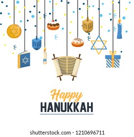 traditional hanukkah celebration with festive decoration