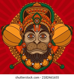 traditional hanuman vector, vector EPS 10