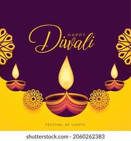 traditional happy diwali decorative card design