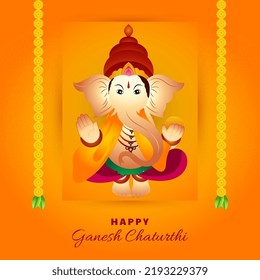 Traditional happy ganesh chaturthi hindu festival background