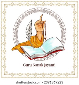 Traditional Happy Guru Nanak jayanti elegant background vector