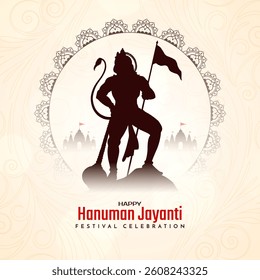 Traditional Happy Hanuman Jayanti Indian festival card vector