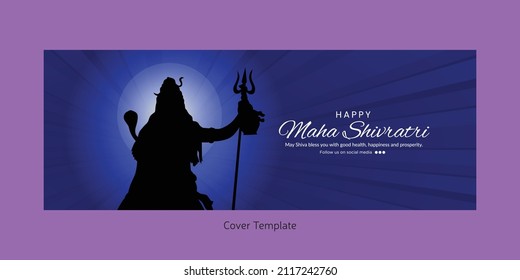 Traditional happy maha shivratri cover page design template.