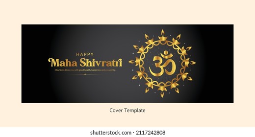 Traditional happy maha shivratri cover page design template.