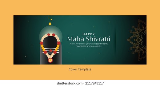 Traditional happy maha shivratri cover page design template.