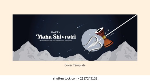 Traditional happy maha shivratri cover page design template.