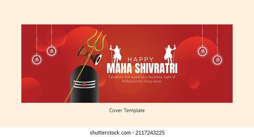 Traditional happy maha shivratri cover page design template.