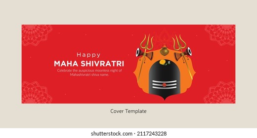 Traditional happy maha shivratri cover page design template.