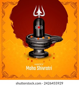 Traditional Happy Maha Shivratri Hindu Indian festival background vector