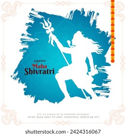 Traditional Happy Maha Shivratri Indian festival decorative background design vector