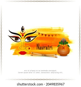 Traditional Happy Navratri and Durga puja Indian festival stylish background vector