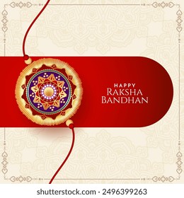 Traditional Happy Raksha Bandhan Indian festival background design vector