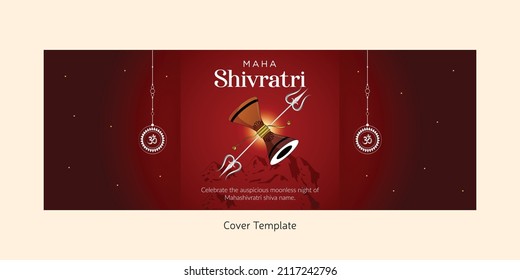 Traditional happy shivratri cover page design template.