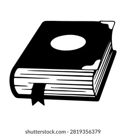 A traditional hardcover book featuring a bookmark and visible pages, symbolizing reading, literature, and knowledge.