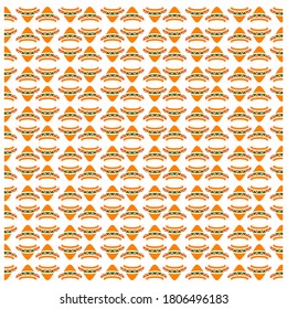 Traditional hat of Mexico in seamless pattern template