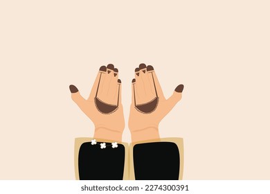 Traditional Henna Hands for Emiraten women  