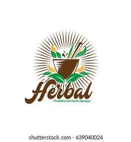 Traditional Herbal Logo Vector