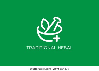 TRADICIONAL HERBAL SIMPLE LOGO VECTOR