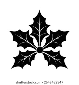 design tradicional silhueta folha holly