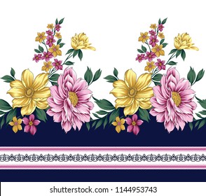 traditional horizontal  flower border