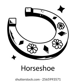 Traditional Horseshoe icon in glyph style