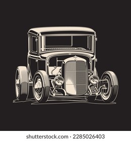 Traditional Hot Rod Vector Illustration