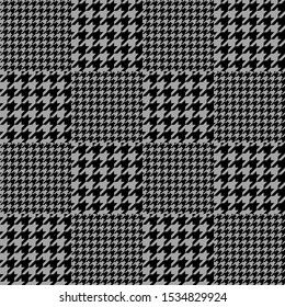 Traditional houndstooth checkered plaid vector pattern 