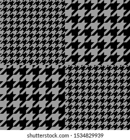 Traditional houndstooth checkered plaid vector pattern 