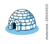 traditional house igloo eskimo vector illustration template design