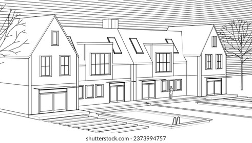 representación de 3d de la casa tradicional