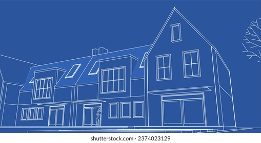  representación de 3d de la casa tradicional