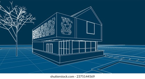  representación de 3d de la casa tradicional