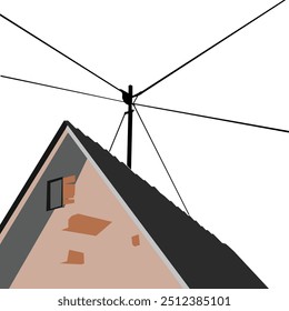 Ilustração Vetorial Casa Tradicional Com Design Plano Simples