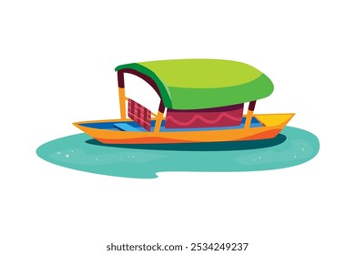 traditional houseboat for travel isolated