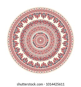 Traditional Hungarian round decorative element, vector.

