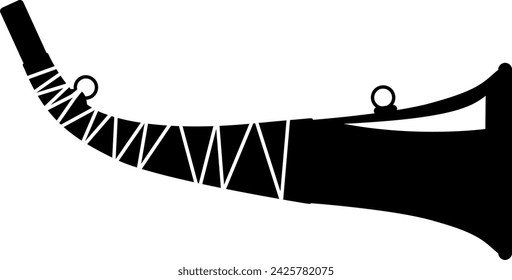 Traditional Hunting Bugle Isolated Icon in Flat Style. Vector Illustration.