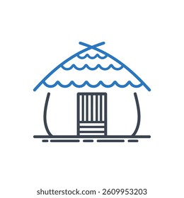 Traditional Hut Icon On White Background