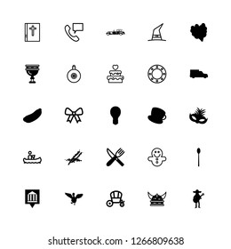 traditional icon set about old car, mexican, bow and duck vector set