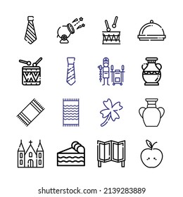 traditional Icon Set with line icons. Modern Thin Line Style. Suitable for Web and Mobile Icon. Vector illustration EPS 10.