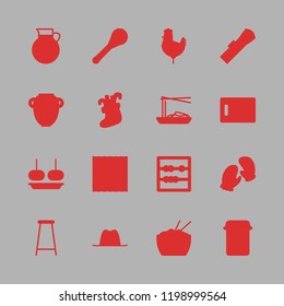 traditional icon set. vector set about hebrew, lemonade, hat and christmas sock icons set.