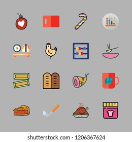 traditional icon set. vector set about hebrew, dye, bauble and ham icons set.