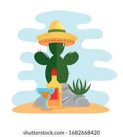 traditional icons set of cinco de mayo vector illustration design