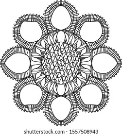 Tradicional ñanduti, un diseño indígena paraguayo de lace lineal mandala inspirado en las telas de araña.